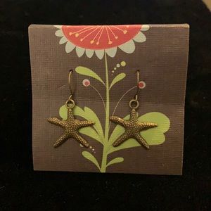 New Brass Starfish Earrings